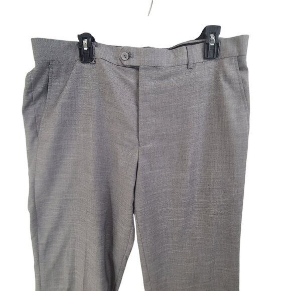 Bocacci Men's Flat Front Cuffed Hem Career Dress Pants Gray Size 38 - Picture 3 of 8